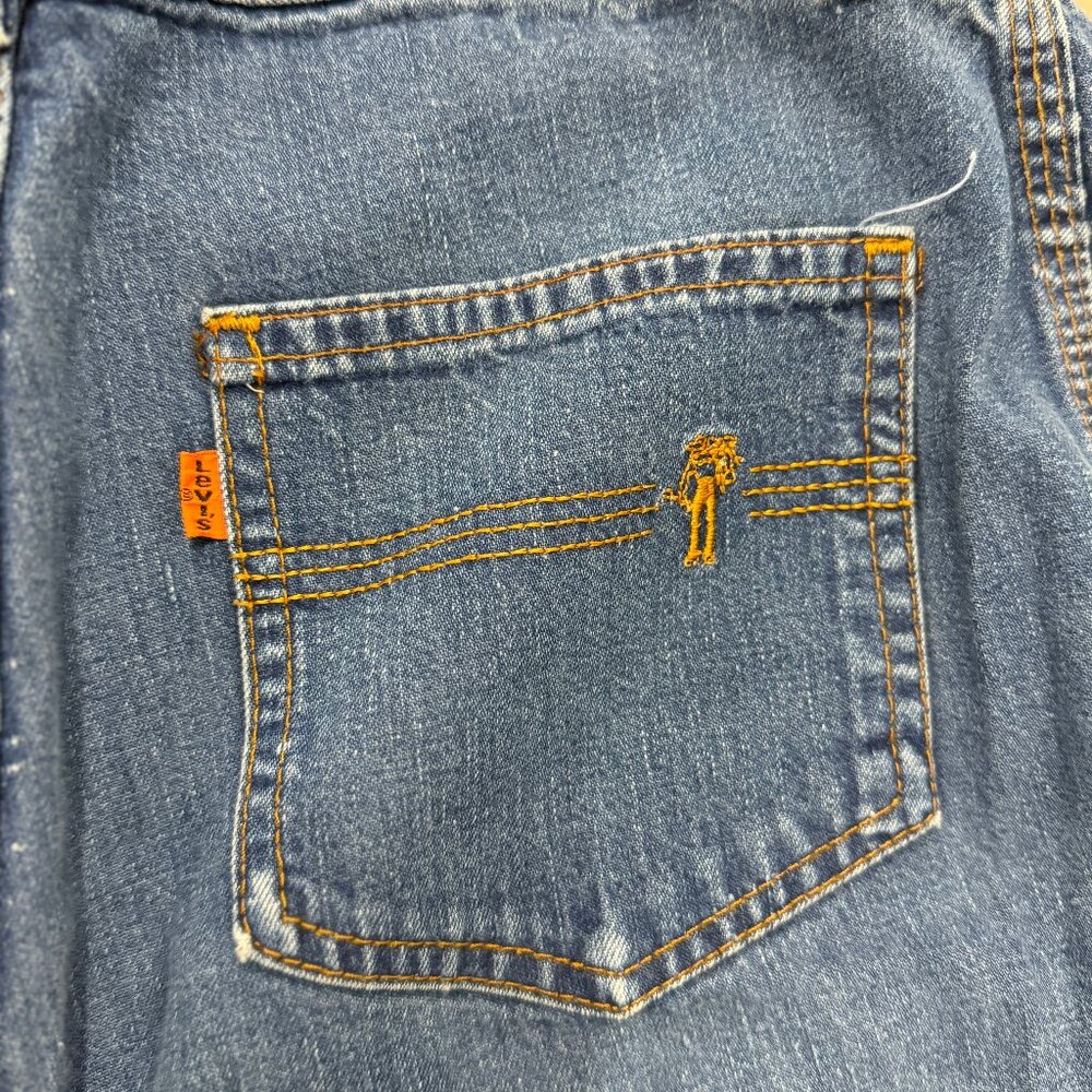 Vintage 1970 Orange Tab Levi's Flared Jeans Size 33